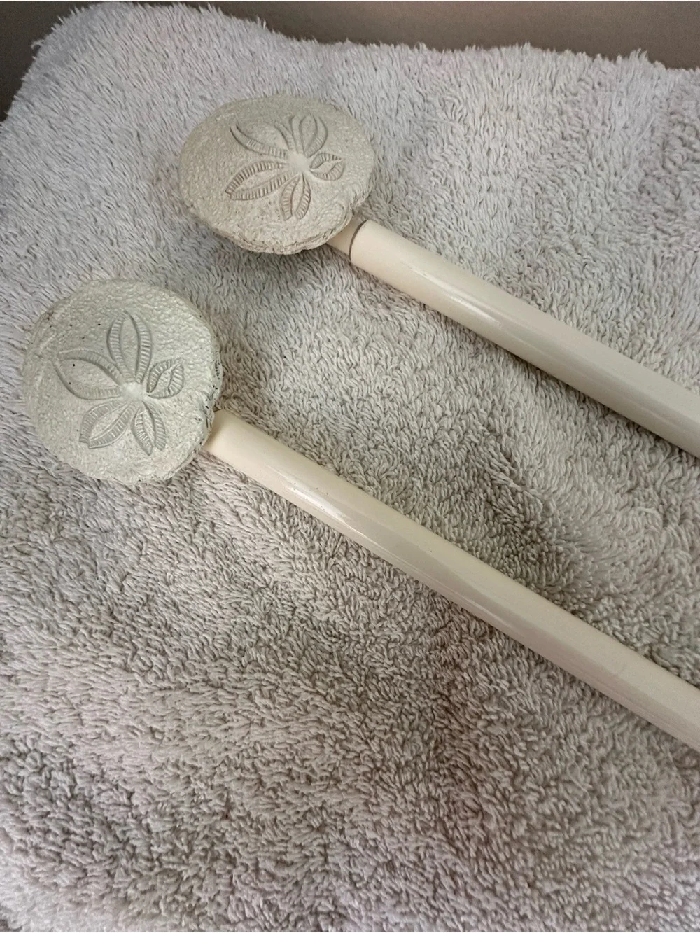 Cream Sand-Dollar Decorative Curtain Rods - Set of 2